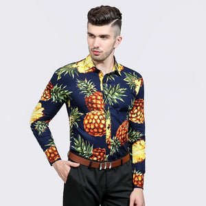 The Kid Blocker 2: Mens Long Sleeve Casual Shirt Tropical Hawaiian Shirt