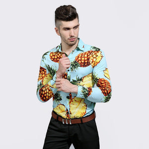 The Kid Blocker 2: Mens Long Sleeve Casual Shirt Tropical Hawaiian Shirt