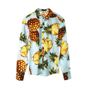 The Kid Blocker 2: Mens Long Sleeve Casual Shirt Tropical Hawaiian Shirt