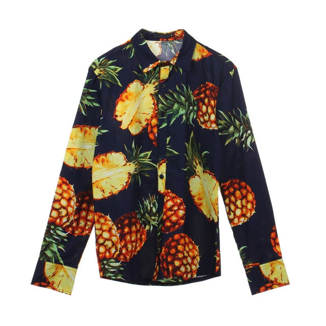 The Kid Blocker 2: Mens Long Sleeve Casual Shirt Tropical Hawaiian Shirt