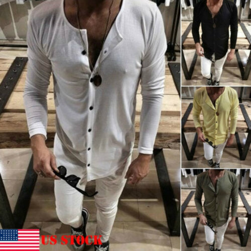 The Dream Vacation: Solid Mens Longsleeve shirt with chest exposed